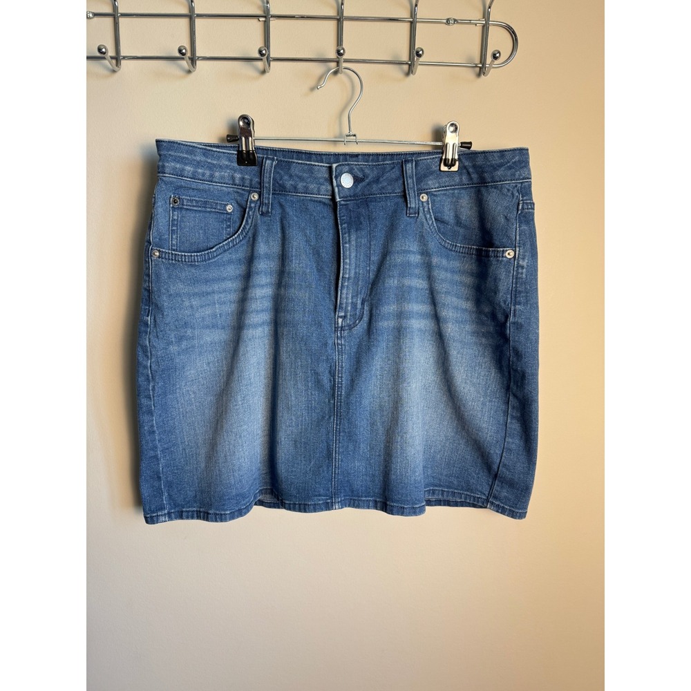 Calvin Klein Jeans Womens Blue Denim Mini Skirt 16 Casual Classic Y2K Stretch